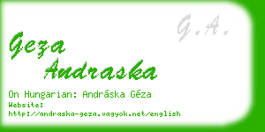 geza andraska business card